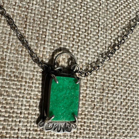 Stamped Garland Uvarovite Necklace - Picture 4 of 5